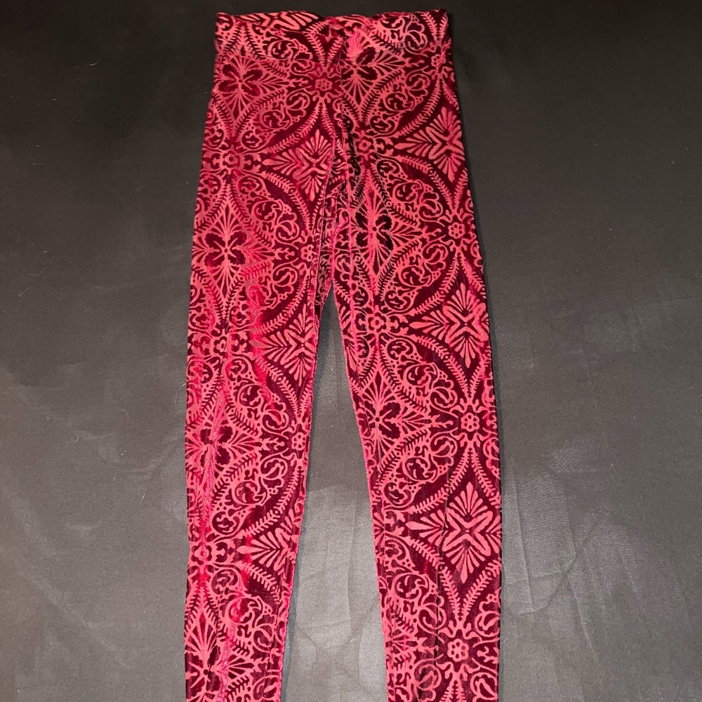 XS Burned Velvet Wine leggings by Blackmilk Clothing brand new with tags